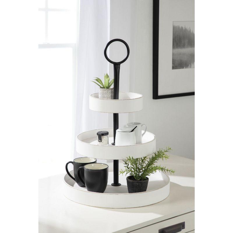 Kate and Laurel Woodmont Tray, 3 Tier, White