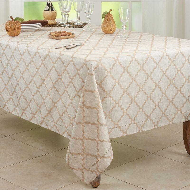 Saro Lifestyle Tablecloth With Laser-Cut Hemstitch Border