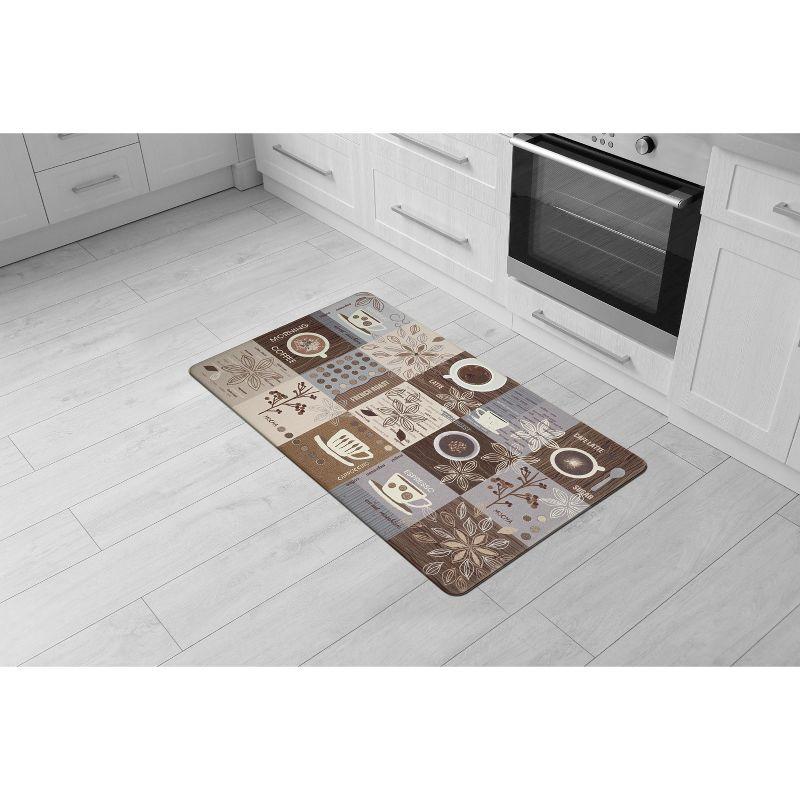 World Rug Gallery Coffee Kitchen Anti Fatigue Standing Mat - Brown 18"x30"