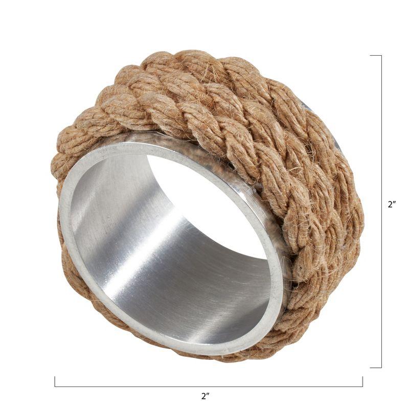 Saro Lifestyle Rope Napkin Ring, Natural (Set of 4)