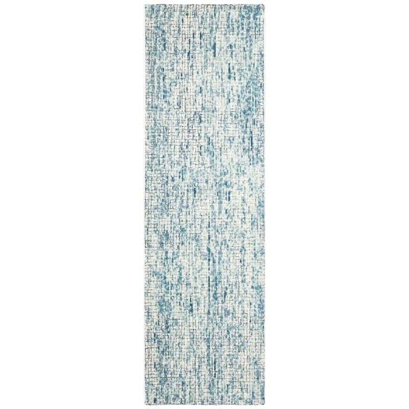 Abstract ABT473 Hand Tufted Runner Rug - Ivory/Navy - 2'3"x10' - Safavieh .