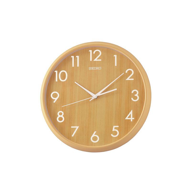 Seiko Shinrin Light Brown Faux Wood Wall Clock