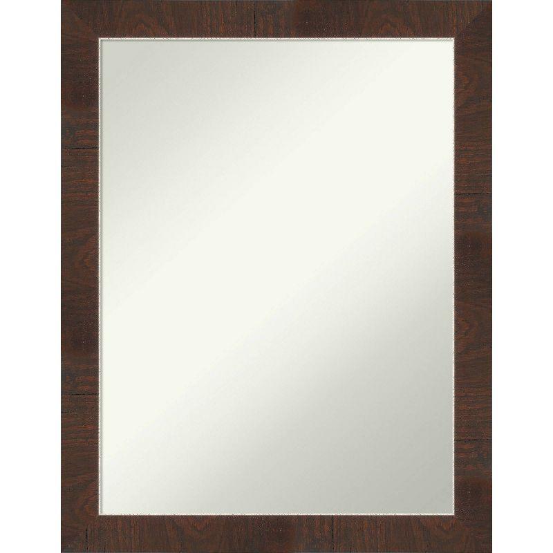 Wildwood Brown and Silver Rectangular Wood Bathroom Vanity Mirror