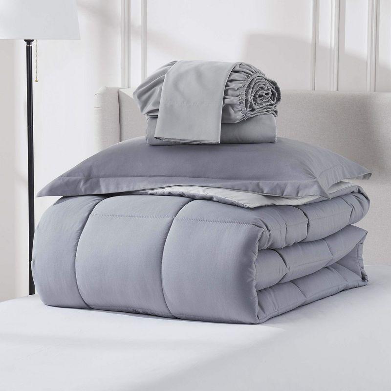 Nestl Bed-in-A-Bag Reversible Comforter Set with Bed Sheets