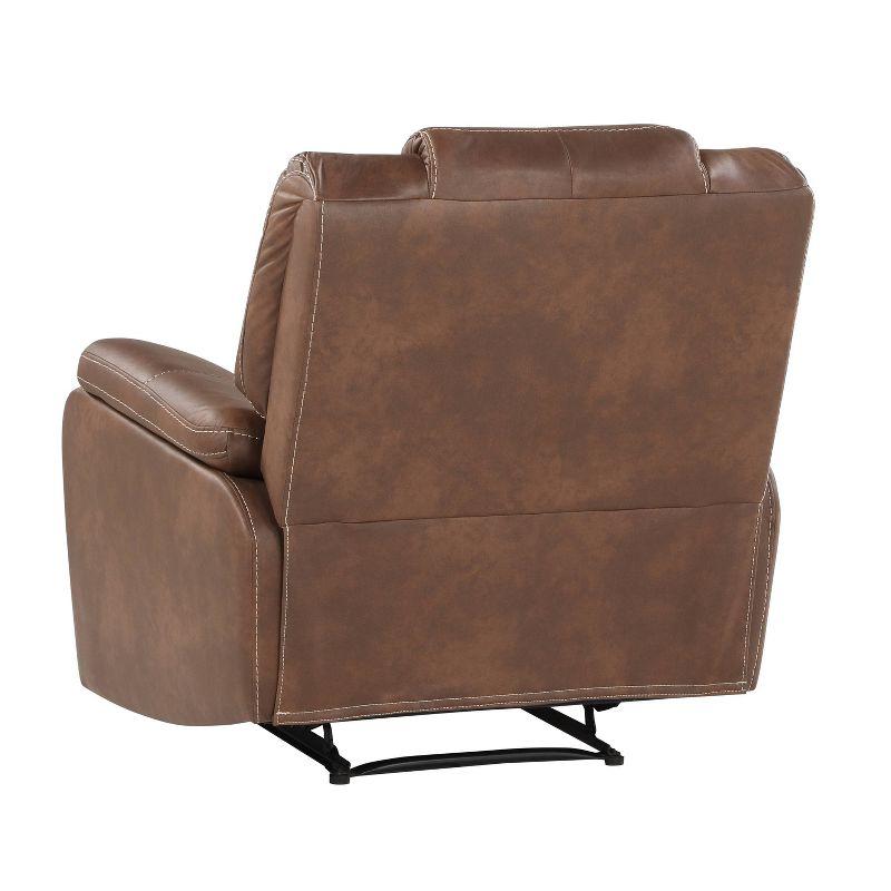 Luxurious Chestnut Brown Faux Leather Manual Recliner