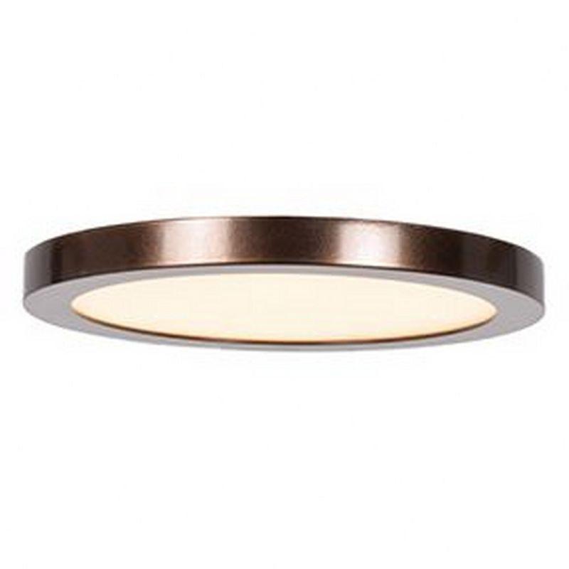 Sleek Disc LED Flush Mount Ceiling Light in Bronze