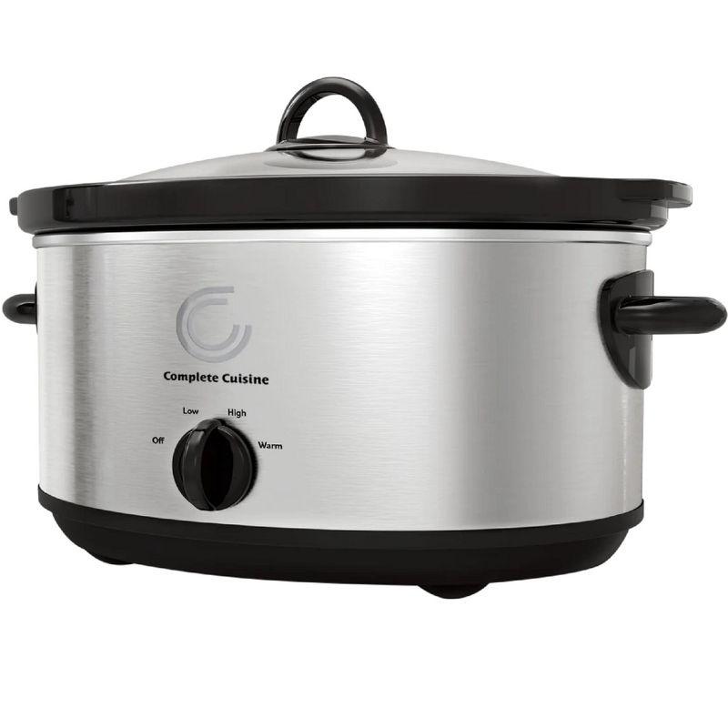 Complete Cuisine CC-SL-7000-SS 7-Quart Oval Stainless-Steel Slow Cooker