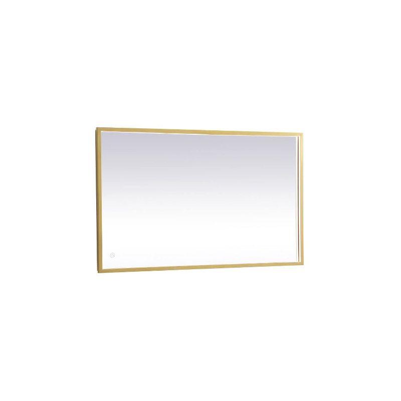 Elegant Lighting Pier 24x30 inch LED Mirror with Adjustable Color Temperature 3000K/4200K/6400K in Brass