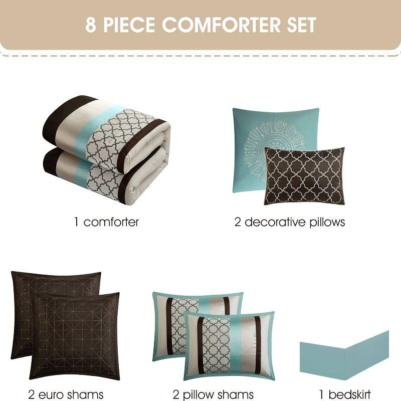 Nanshing America, Inc Avalon Microfiber Modern & Contemporary 8 Piece Comforter Set