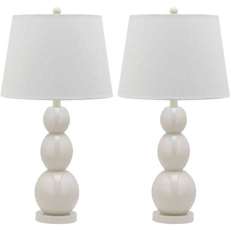 Jayne 3 Sphere Table Lamp (Set of 2) - 26.5 Inch Height - LIT4089 - White - Safavieh