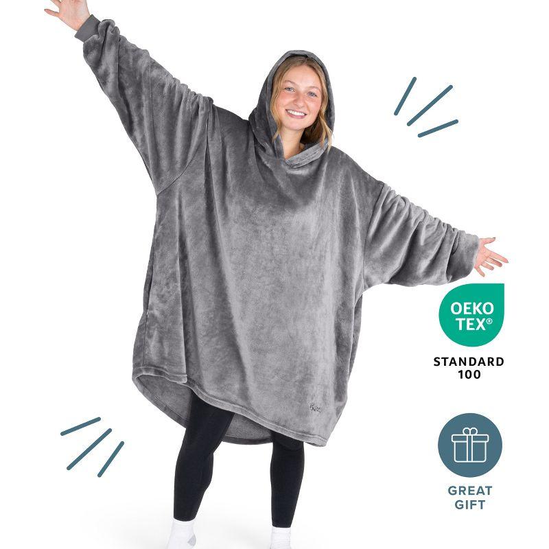 Adult Bare Homey B-Chill Microplush Wearable Blanket, Grey
