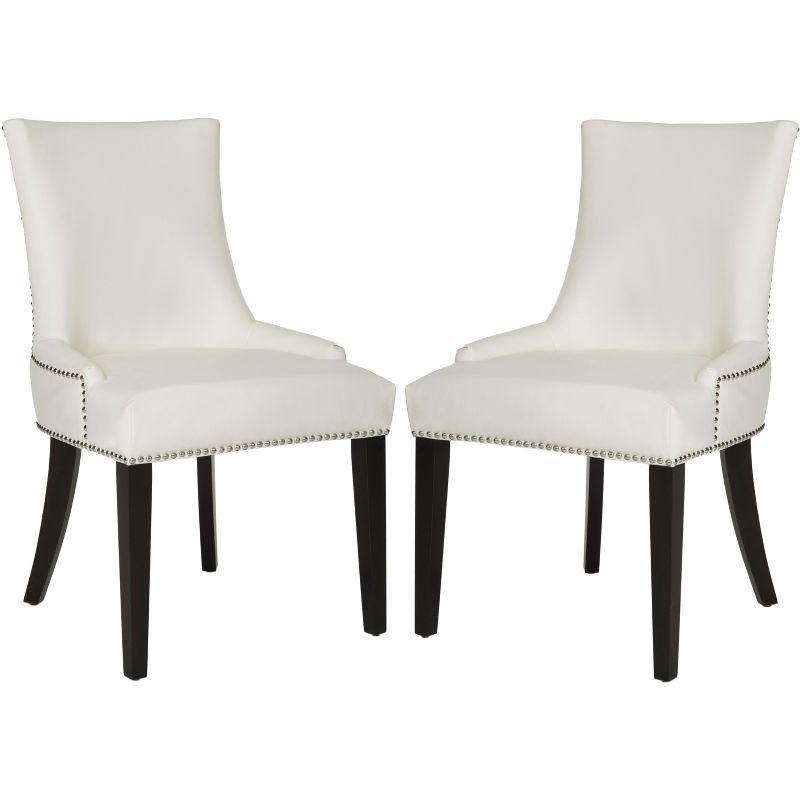 Lester 19"H Dining Chair (Set of 2) - White- Safavieh