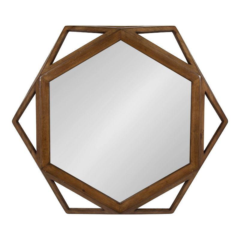 Hexagon Full Length Wood Framed Wall Mirror