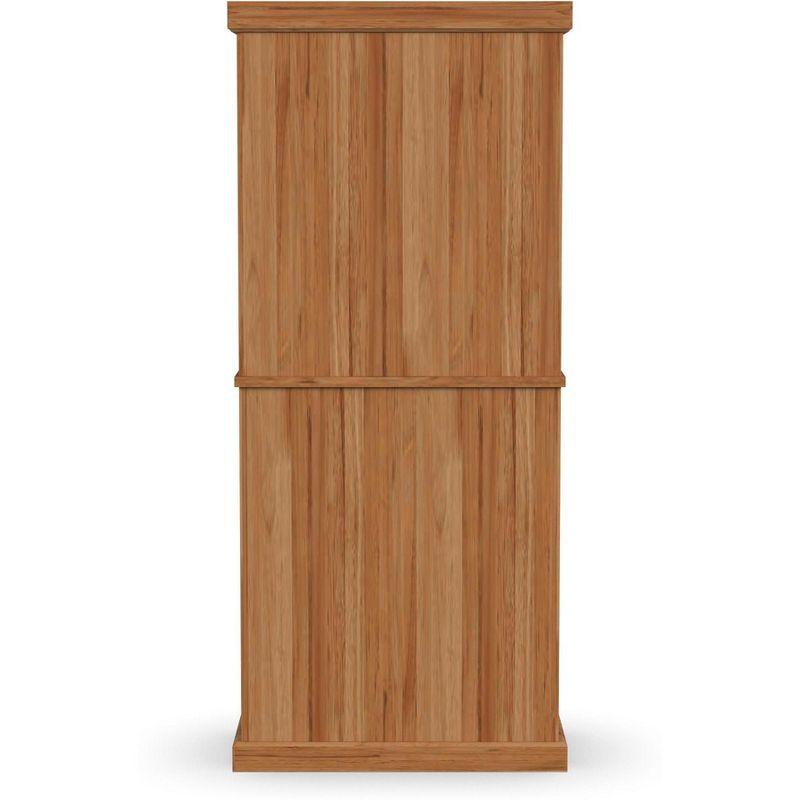 Natural Maple Hardwood Kitchen Storage Pantry with Adjustable Shelves