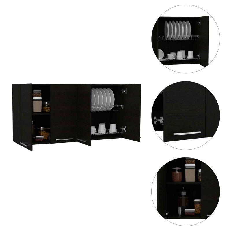 Depot E-Shop Wall Cabinet 24" H, four Doors, with two internal Shelves and internal plate and glass organizer