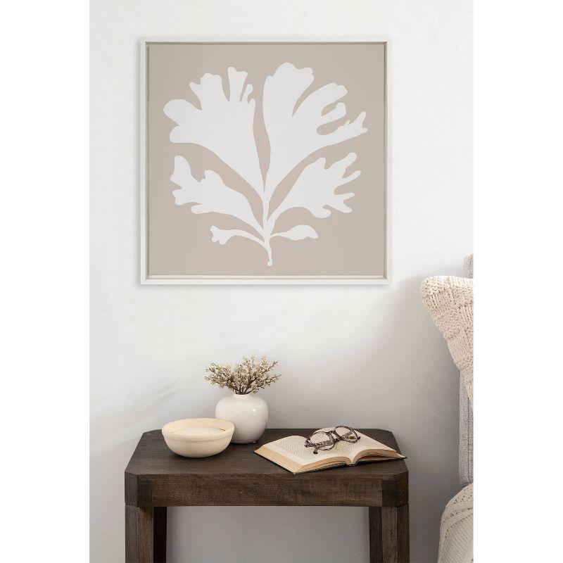 22" x 22" Sylvie Neutral Coral Beige Framed Canvas by Creative Bunch White - Kate & Laurel All Things Decor: Coastal Style