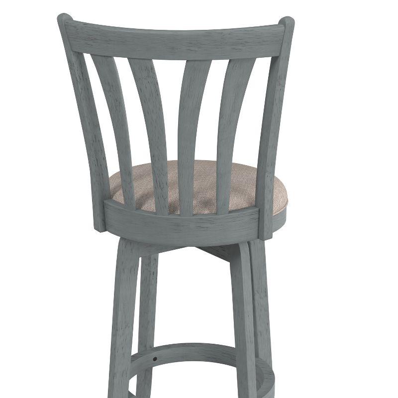 30" Savana Swivel Barstool Blue Wirebrush/Cream: Upholstered, Wood Frame - Hillsdale Furniture