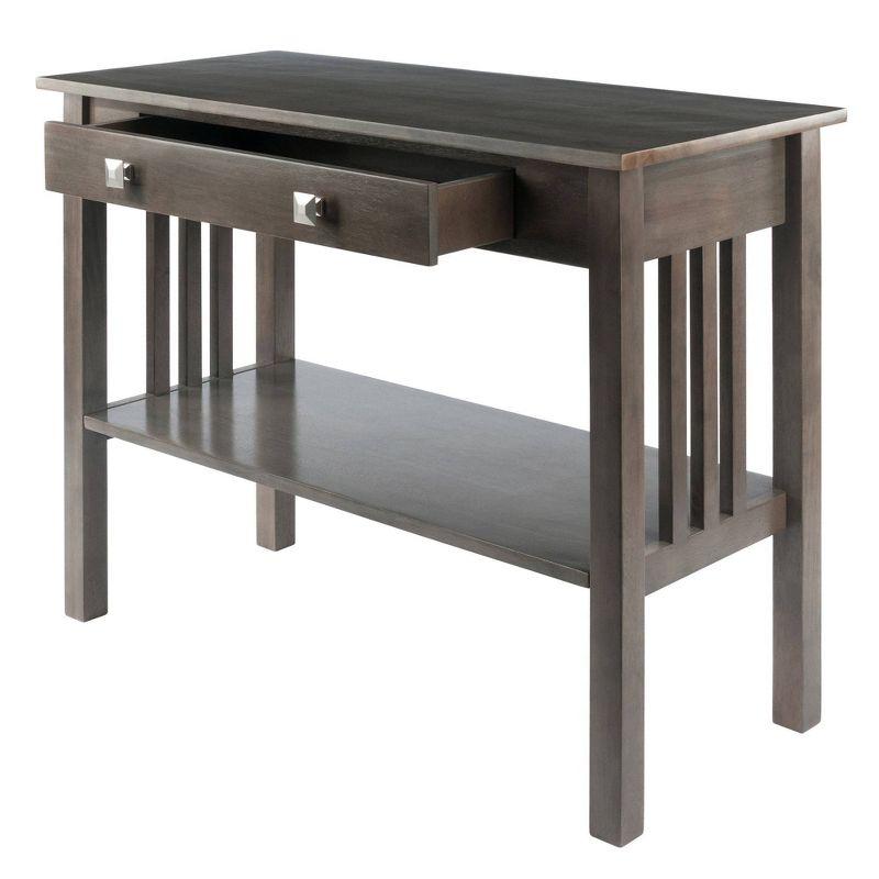 Stafford Console Hall Table Oyster Gray - Winsome: Modern Sofa Table with Storage Shelf & Drawer