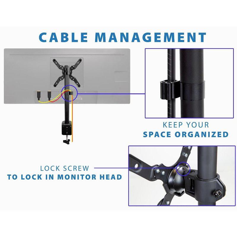 Mount-It! Ultra Wide Monitor Mount and TV Desk Mount | Heavy-Duty Height and Tilt Adjustable Monitor Stand for Screens up to 42"