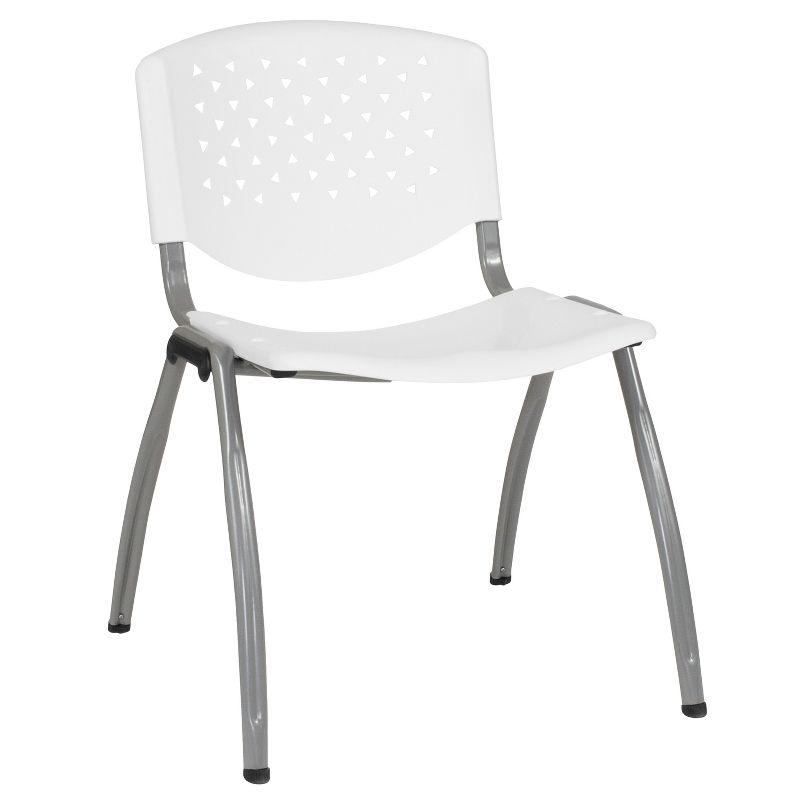 Flash Furniture Memphis 880 lb. Capacity Plastic Stack Chair with Powder Coated Frame