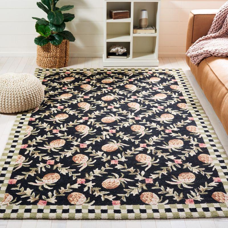 Chelsea Black and Ivory Hand Hooked Wool Area Rug