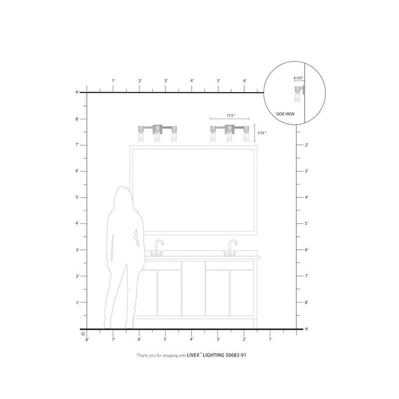 Livex Lighting Midtown 3 - Light Vanity in  Brushed Nickel
