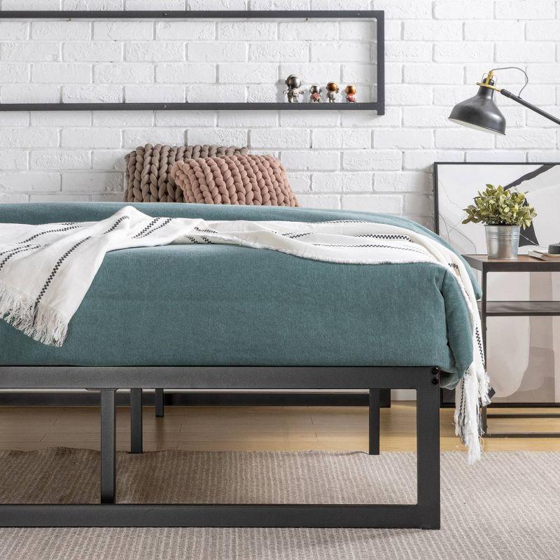 Full Abel 14" Metal Platform Bed Frame Black - Zinus: Steel Construction, No Box Spring Needed, Easy Clean