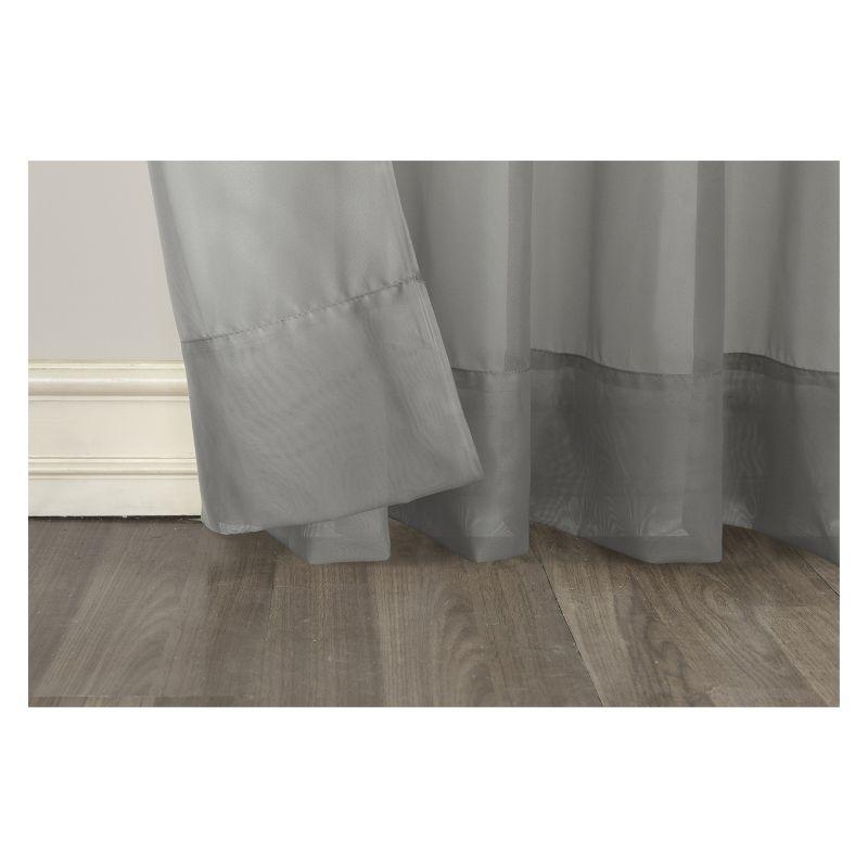 63"x59" Emily Sheer Voile Rod Pocket Curtain Panel Charcoal - No. 918