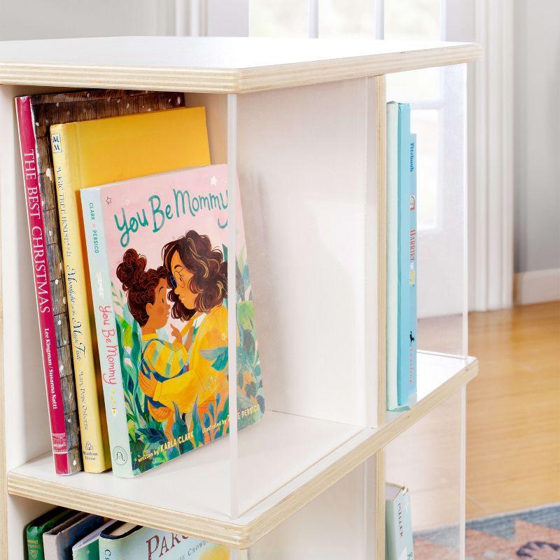 White Rotating Kids' Bookshelf with Acrylic Shelves