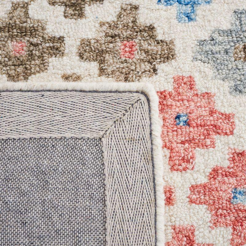 Ivory and Blue Hand-Tufted Wool Area Rug