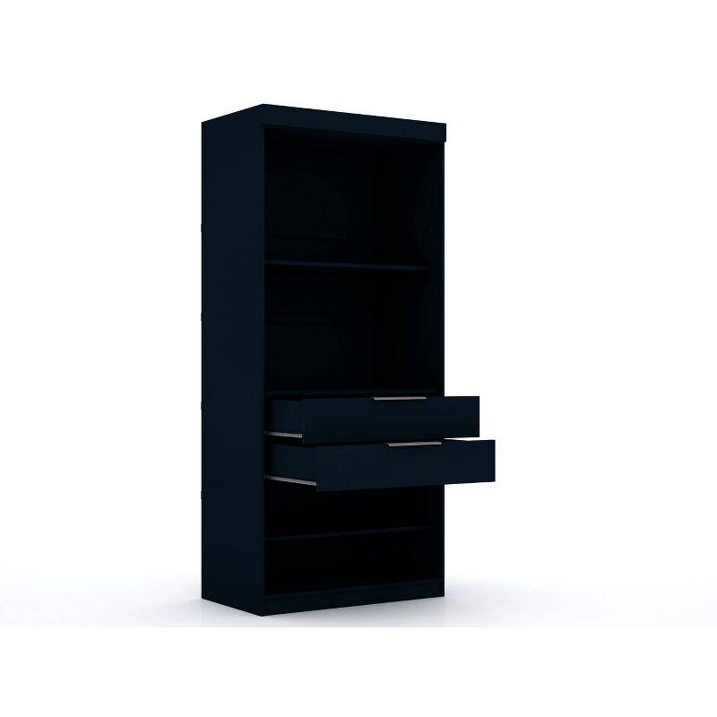 Tatiana Midnight Blue Contemporary Open Wardrobe with Drawers