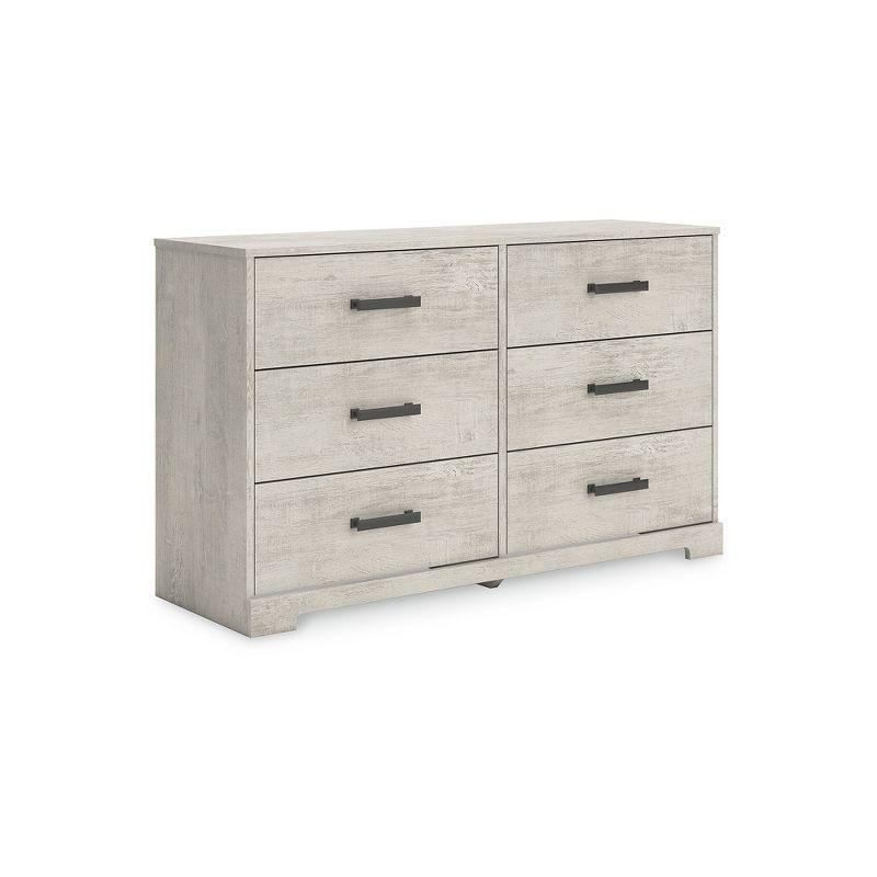 Gray Oak Grain 6-Drawer Modern Farmhouse Dresser