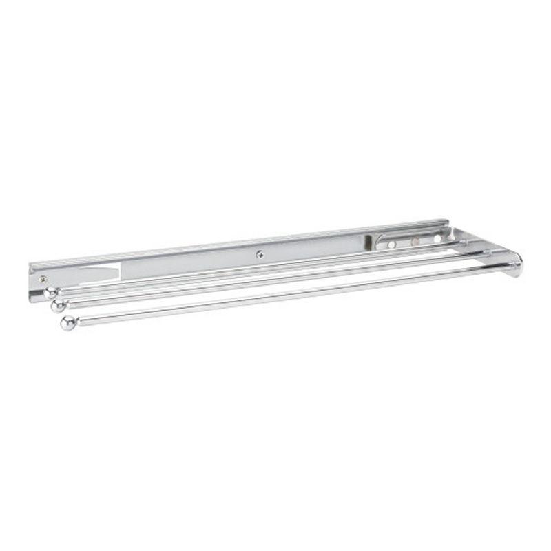 Chrome 3-Prong Wall Mounted Pullout Towel Bar