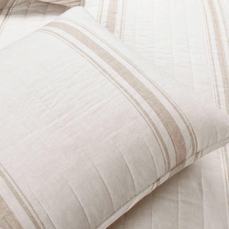 Farmhouse Striped Reversible Quilt Bedding Set - Lush Décor