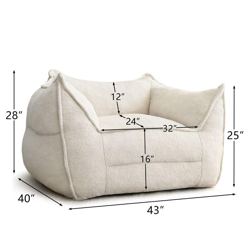 Boring Boucle Bean Bag Sofa,Upholstered Double Bean Bag Chair,Bean Bag Couch For Adults and Kids-The Pop Home