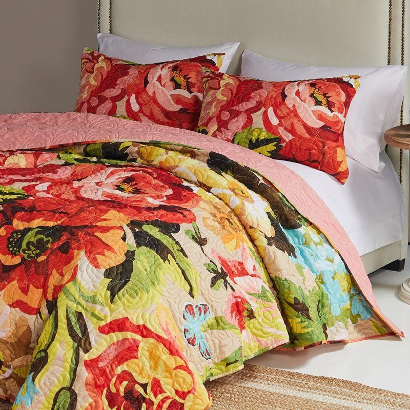 Senna Modern Boho Floral Quilted Reversible Pillow Sham Greenland Home Fashions