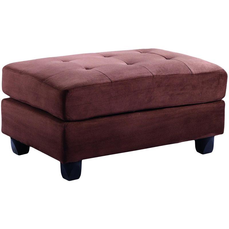 Passion Furniture Malone Chocolate Tufted Ottoman