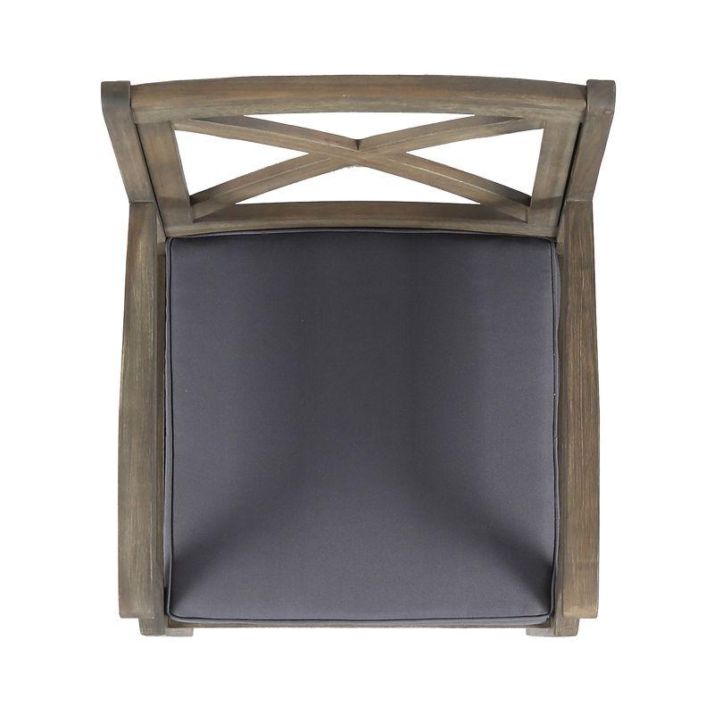 Gracie Oaks Outdoor Acacia Wood Patio Armchair,for Backyard, Poolside, Garden (Set of 2)