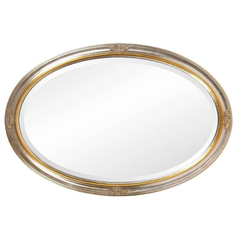 Howard Elliott Carlton Gold Wood Framed Oval Wall Mirror: Modern Style, No Assembly, Wall Mount