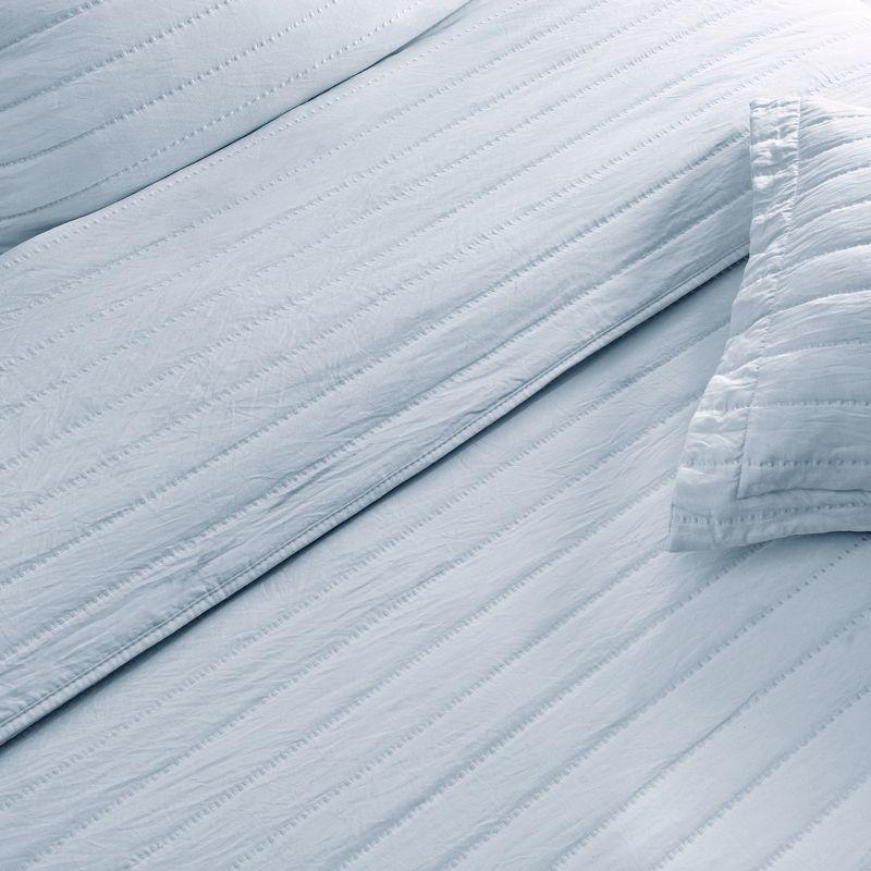 FreshFolds Solid Stitched Microfiber Quilt Set with Shams