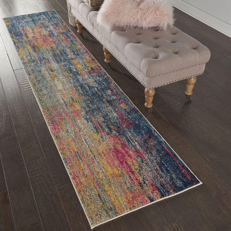 Nourison Celestial 2'2"X10' (10' Runner) Blue/Yellow Indoor Area Rug Colorful Contemporary Abstract by Nourison