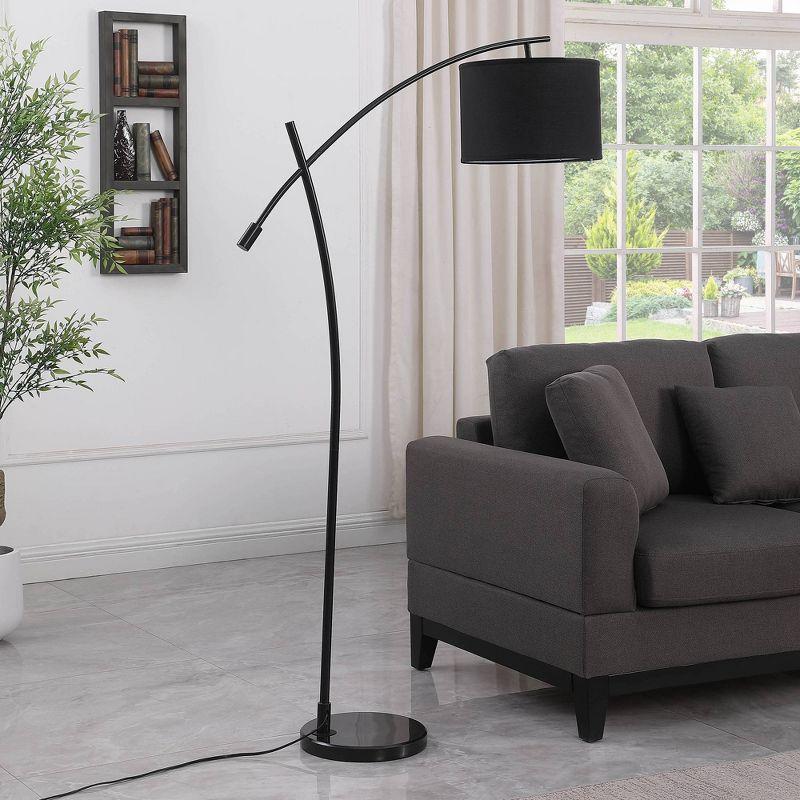 65" Oscar Pendulum Style on Marble Base Metal Floor Lamp Black - Ore International: Adjustable, Modern Design