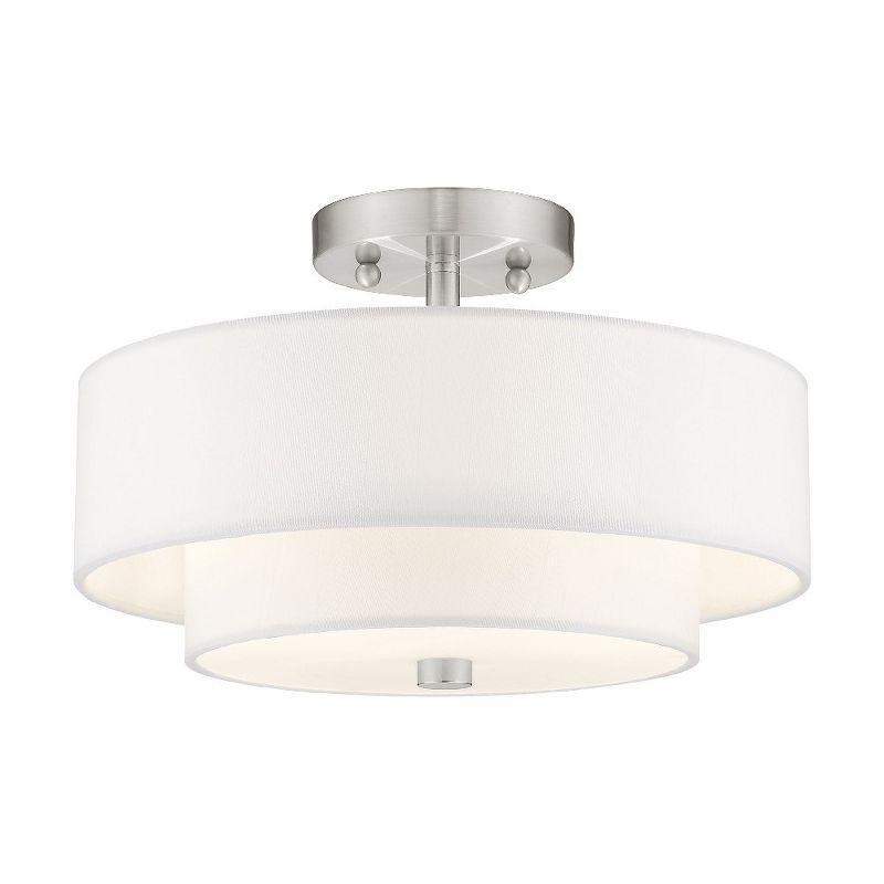 Livex Lighting Claremont 2 - Light Semi-Flush Mount in  Brushed Nickel