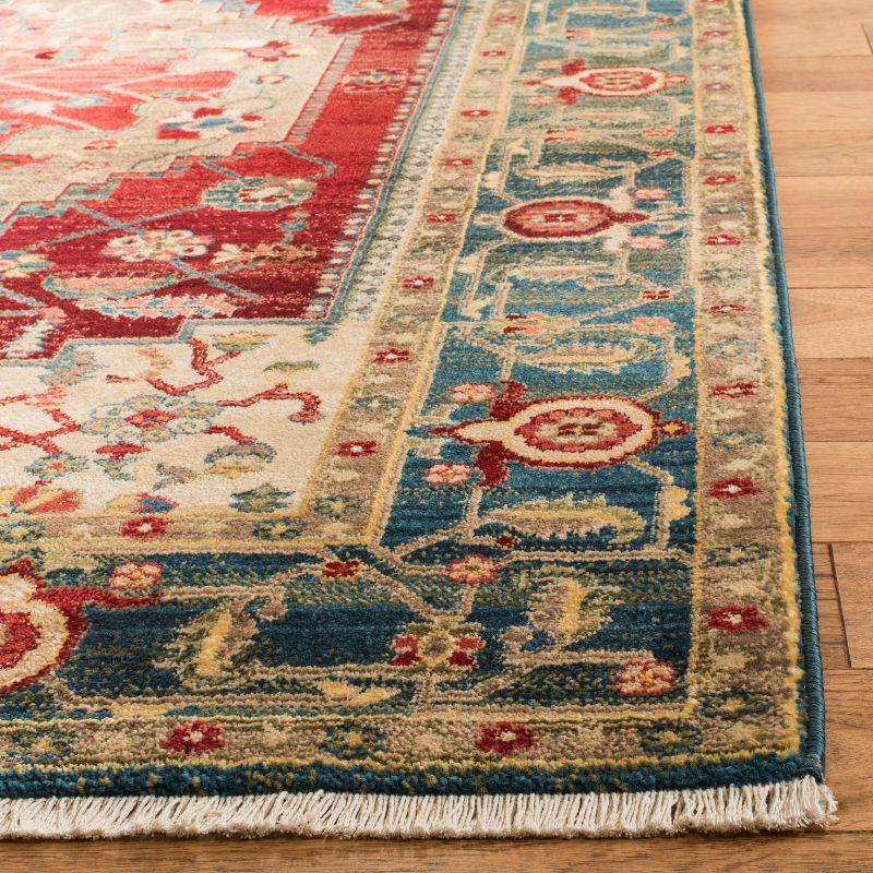 Elysian Red Floral 8' x 10' Hand-Knotted Synthetic Area Rug