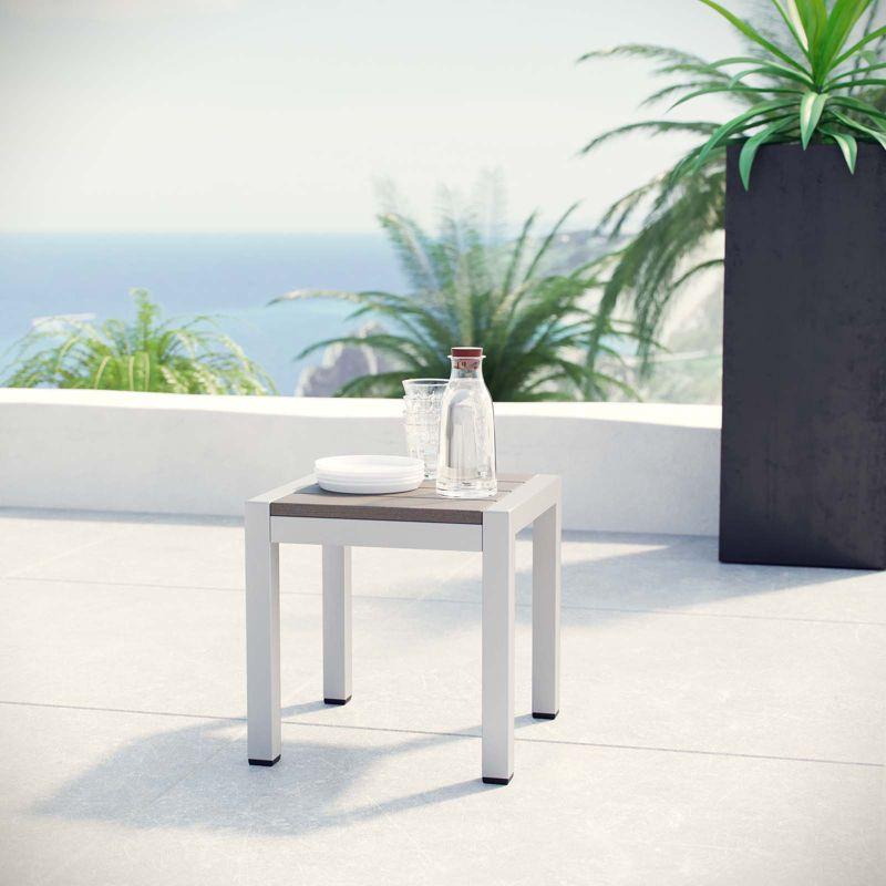 Modway Beach Outdoor Patio Aluminum Side Table