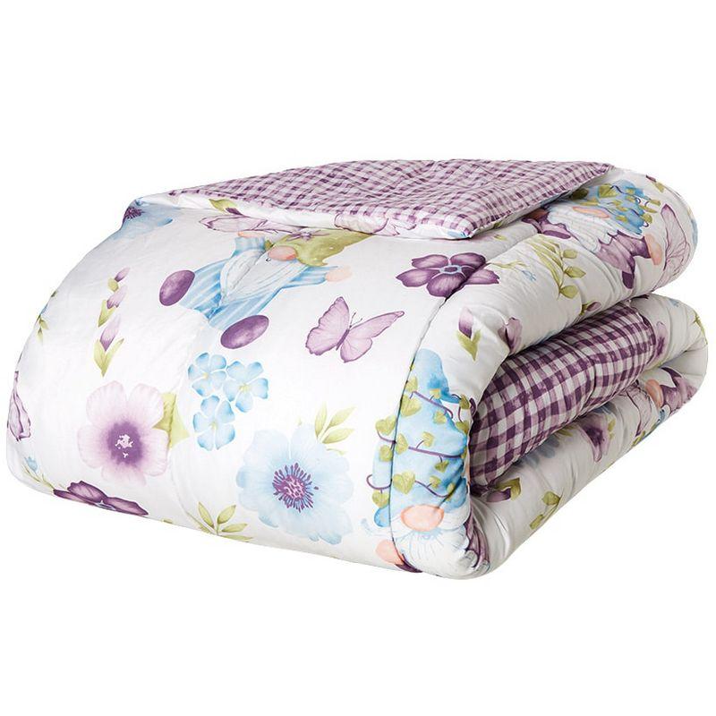 Full Purple Reversible Gnome Burst Comforter Set