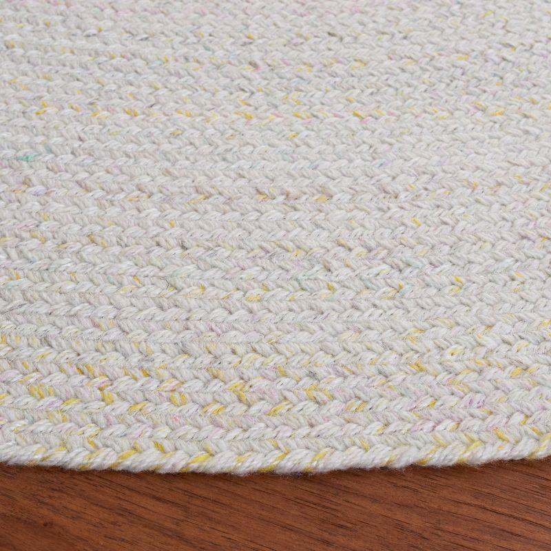 Braided BRD804 Hand Woven Area Rug - Ivory/Yellow - 3' round - Safavieh.