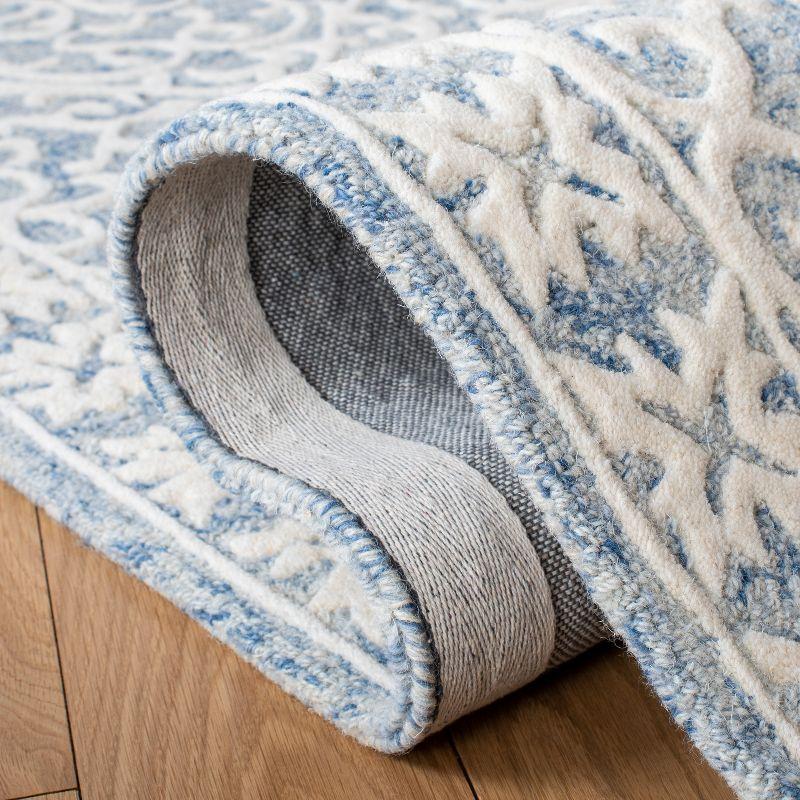 Metro MET857 Hand Tufted Indoor Area Rug - Blue/Ivory - 6'x6' - Safavieh