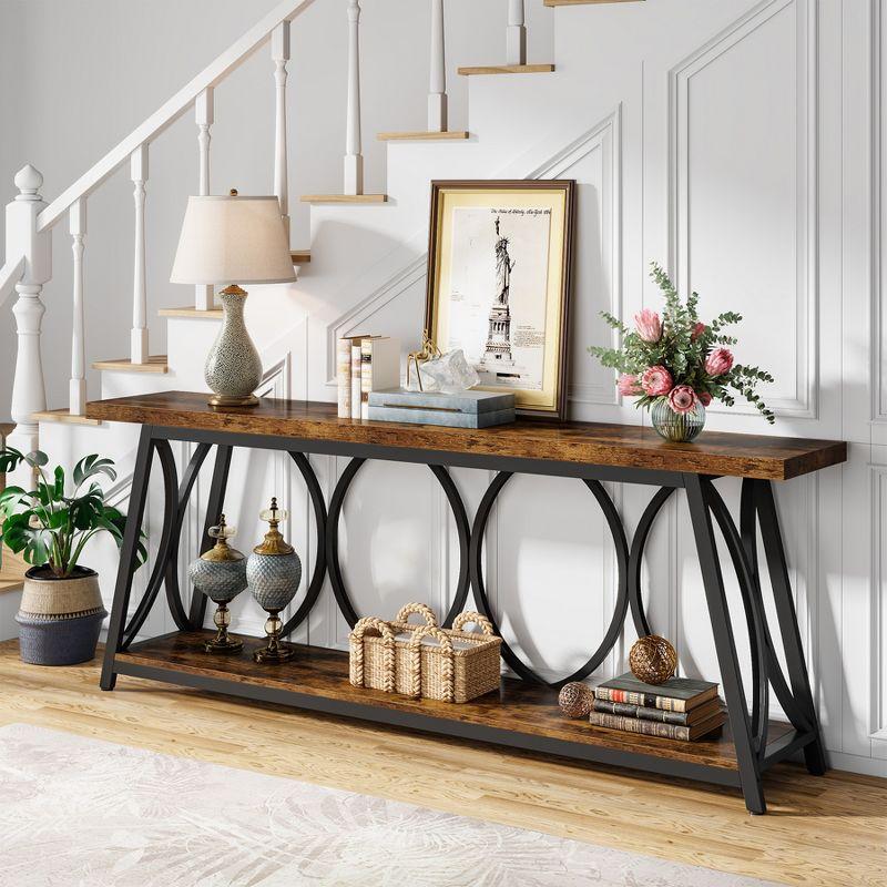 Tribesigns 70.9" Extra Long Console Sofa Table with 2 Tier Storage Shelf