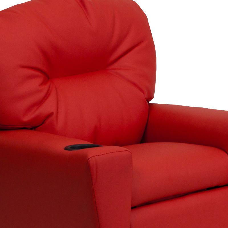 Flash Furniture Chandler Contemporary Red Vinyl Kids Recliner with Cup Holder